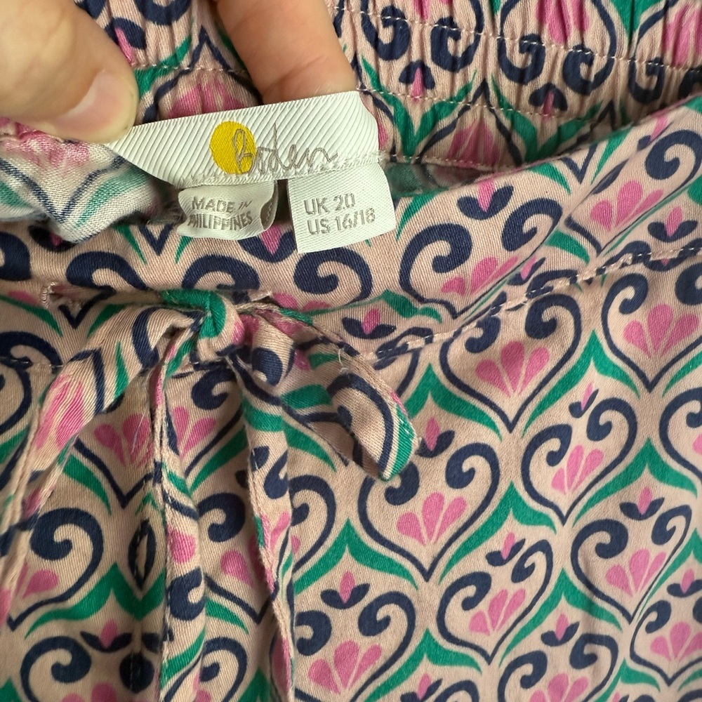 Boden Patterned Wide Leg Cotton Pajama Pants - Picture 6 of 6